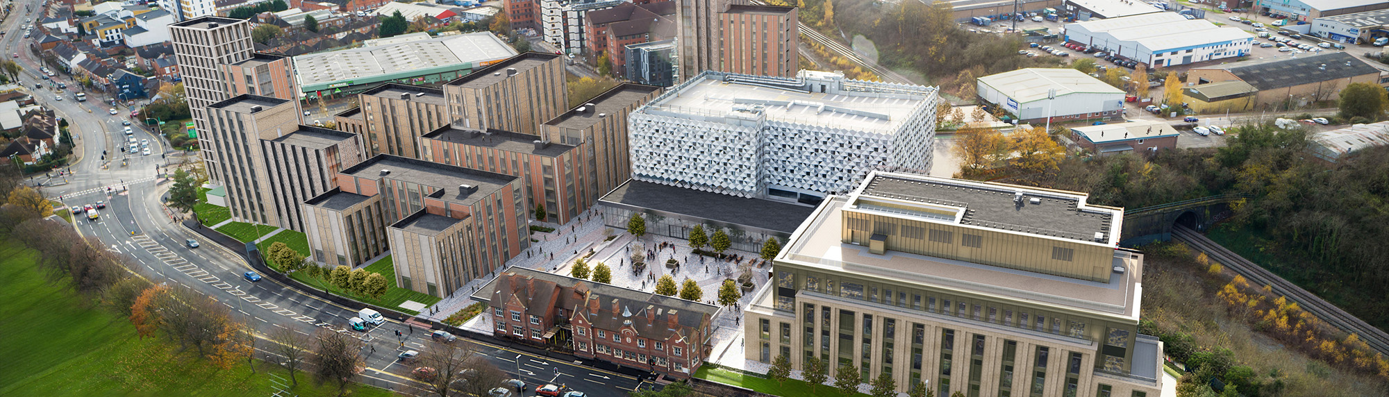 an arial view of freemen's common student accommodation
