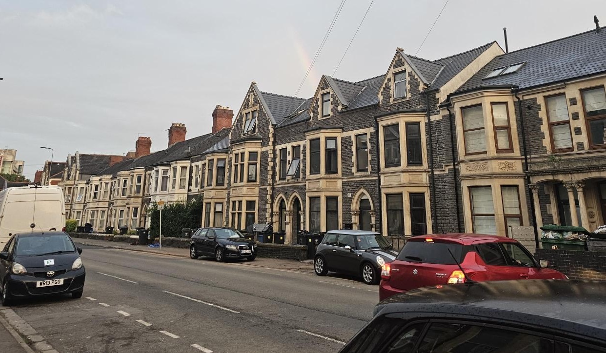 a car parked on a city street
