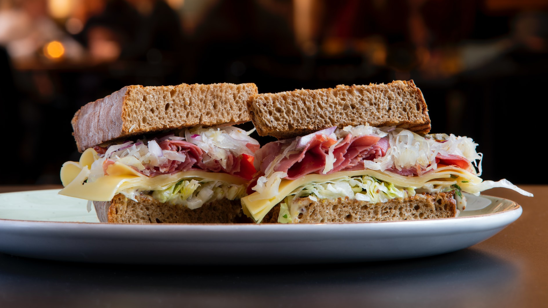 a close up of a sandwich on a plate