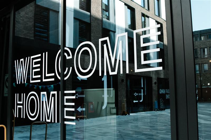 a sign on the side of a building