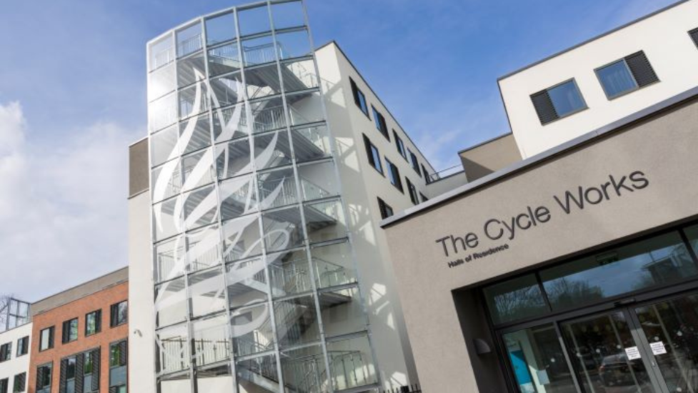 The outside of The Cycle Works building.