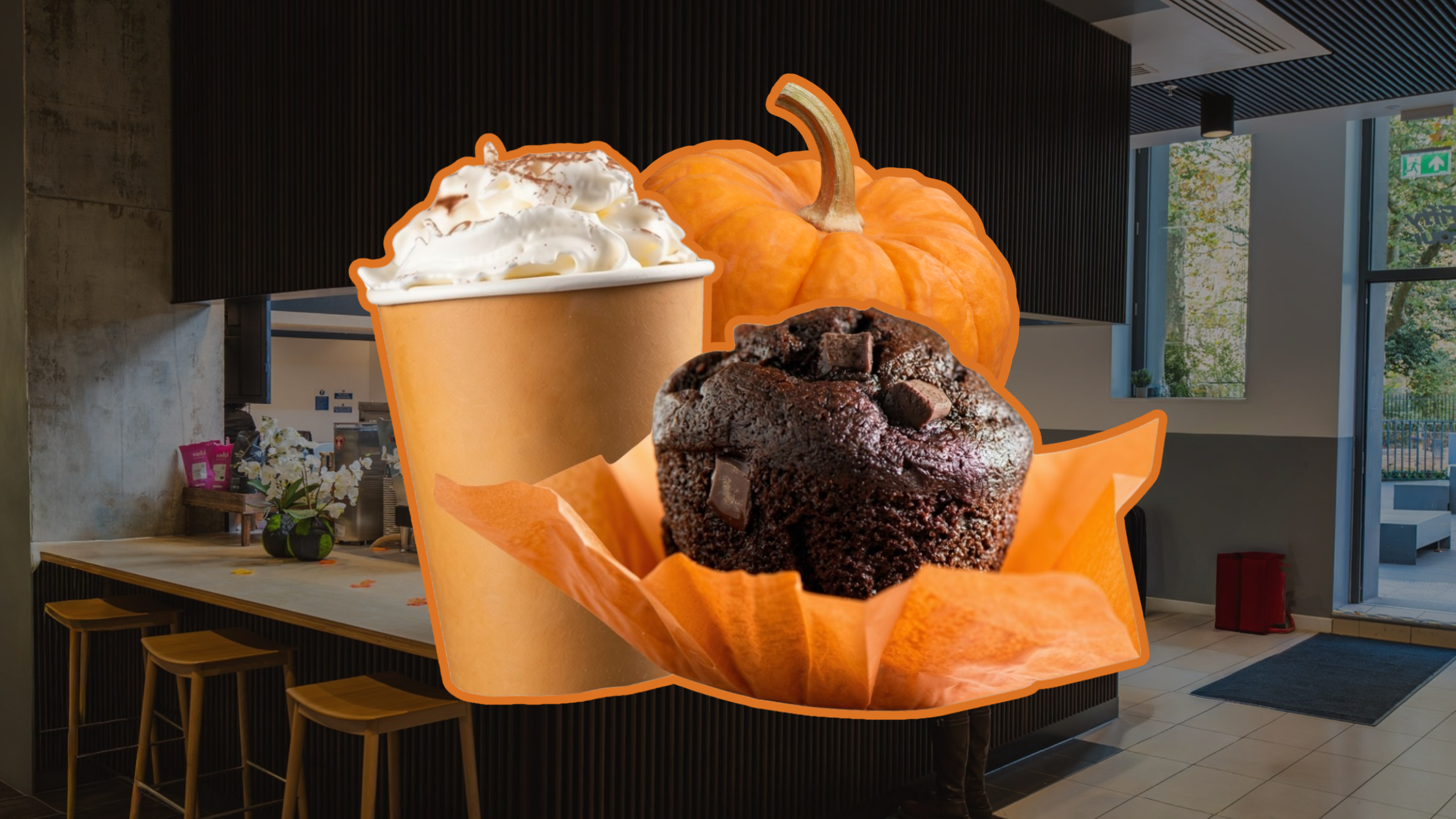 a cupcake and a pumpkin